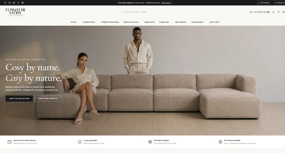 Front sklepu Furniture Story, zrzut z 17 września 2026 roku